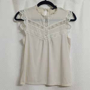Cream babydoll with lace tank top